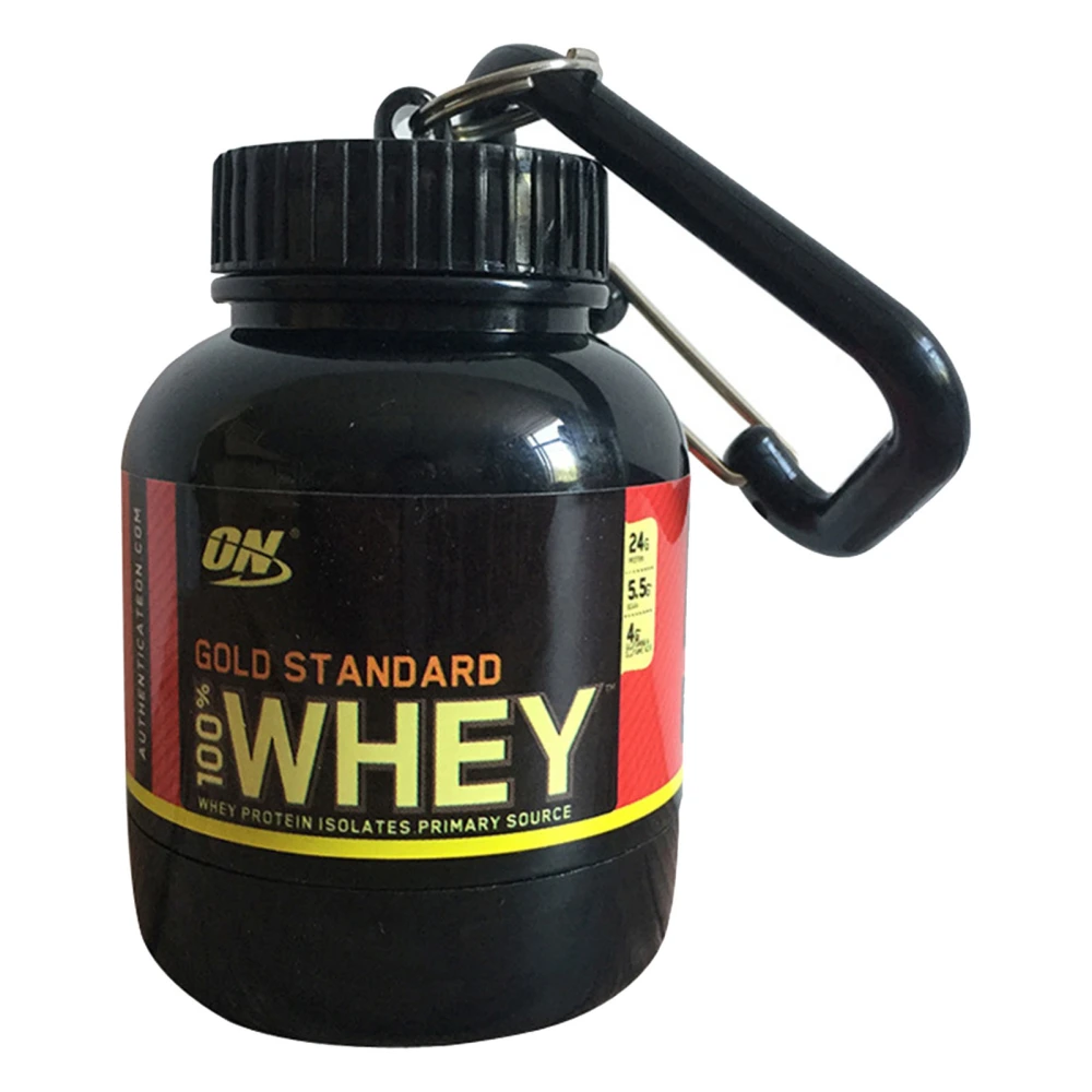 100ml Plastic Protein Powder Bottle with Keychain Portable Empty Container for Fitness Travel