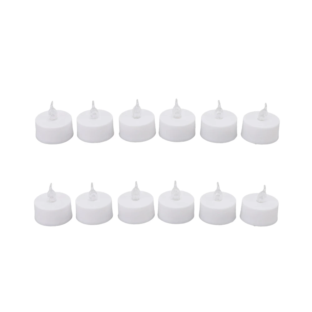 12Pcs Flameless LED Candle Light Tea Lights Candles with Color Transparent Wick Halloween Holiday Party Room Ambinece Props