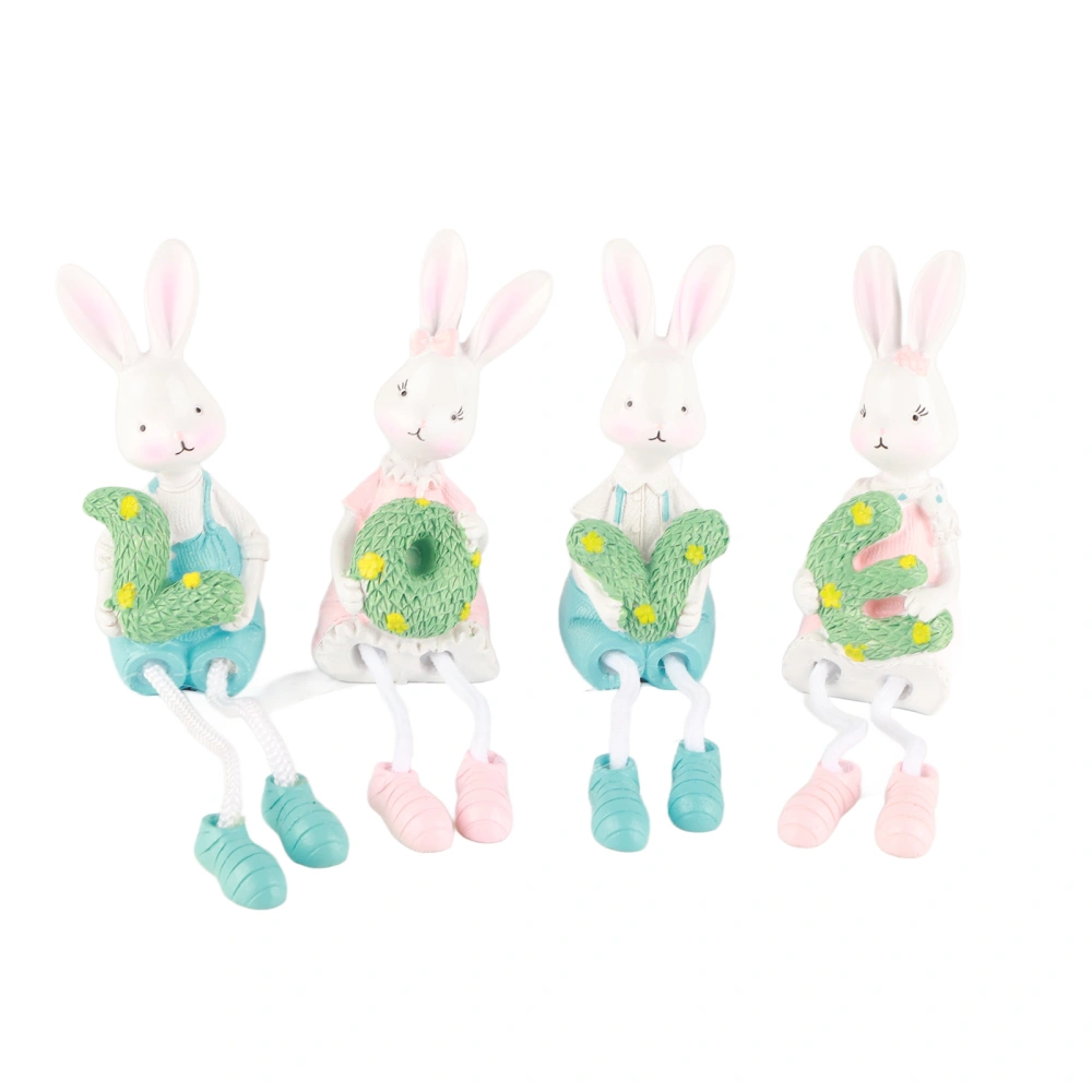 Resin Hanging Feet Doll Home Rabbit Ornaments Easter Bunny Decoration