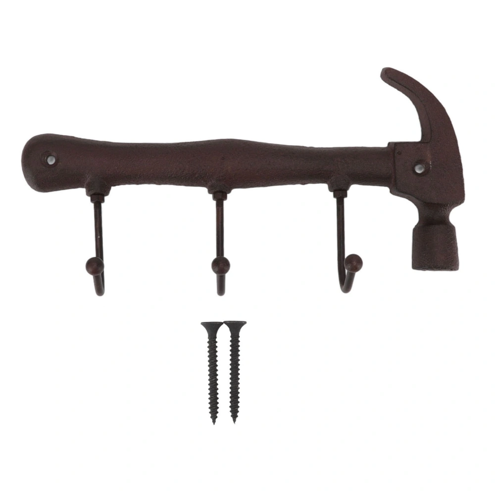 Industrial Style Hook Innovative Wall Decorative Cast Iron Hooks Clothes Hanger Pendant for Bar Entryway Hammer Shape 25.5x13x5cm