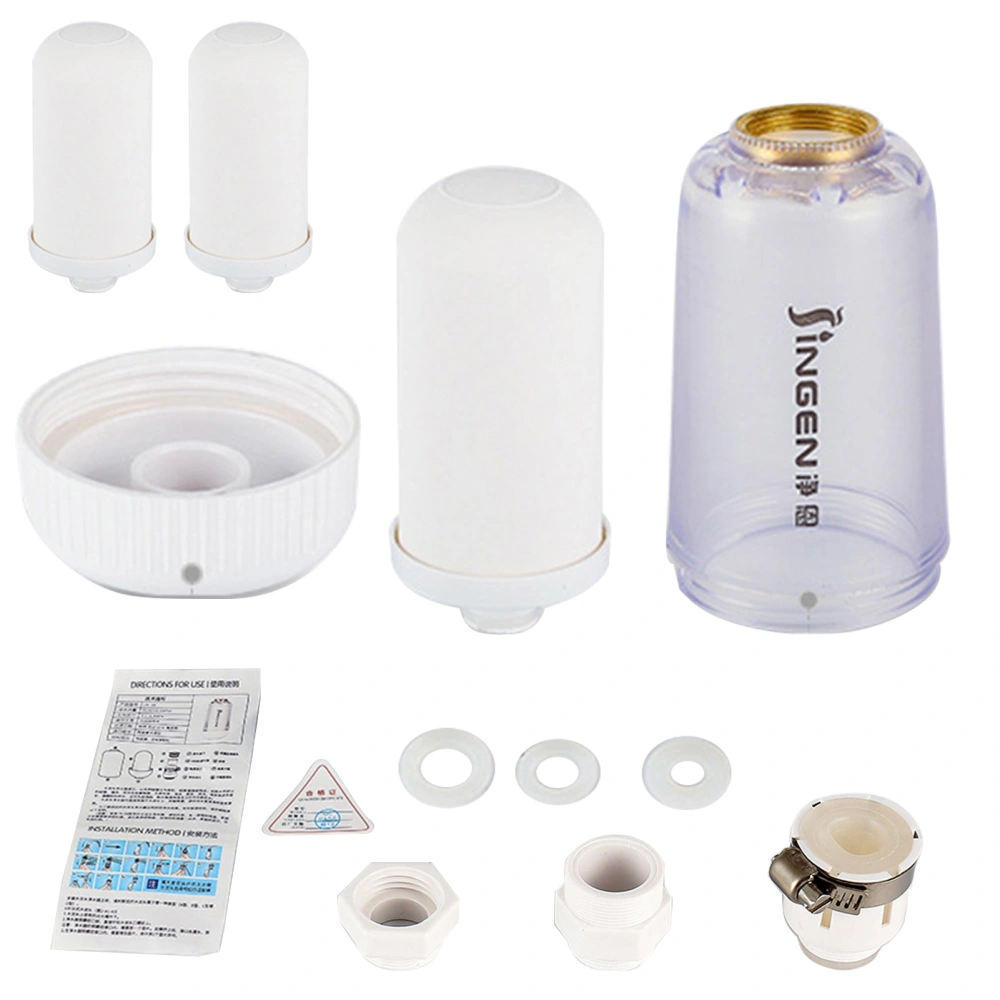 Faucet Water Purifier Home Kitchen Tap Water Filter Sink Faucet Nozzle Purifier Filter Totally 3 Filter Cartridge