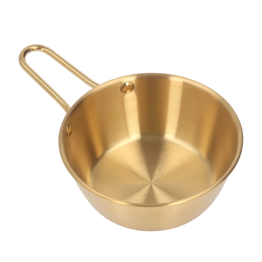 Bowl Stainless Steel Simple Design Anti Scalding Bowl with Handle for Camping Hiking Gold