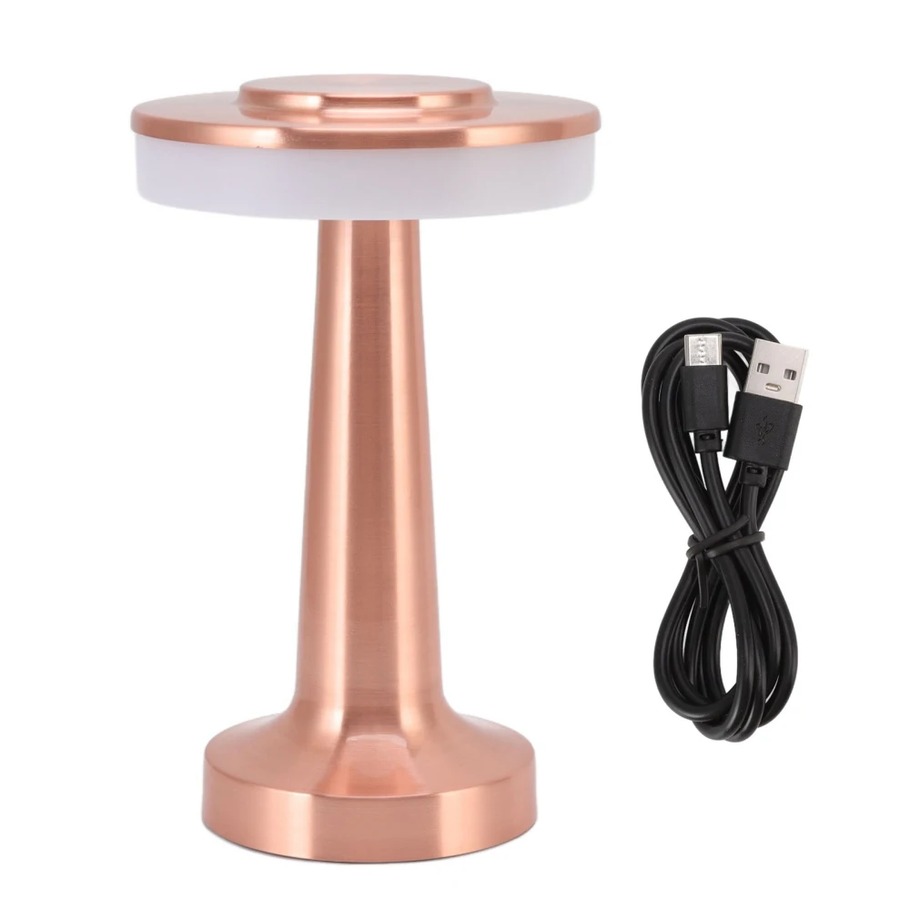 Portable LED Table Lamp Retro Touch Control 3 Levels Color Temperature Rechargeable Table Lamp Night Light for Hotel Copper