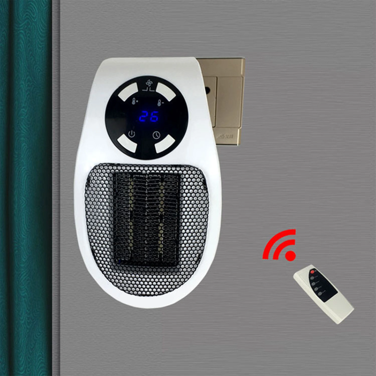 Portable Compact Electric Tabletop Fan Heater Warmer for Home Office Winter Use