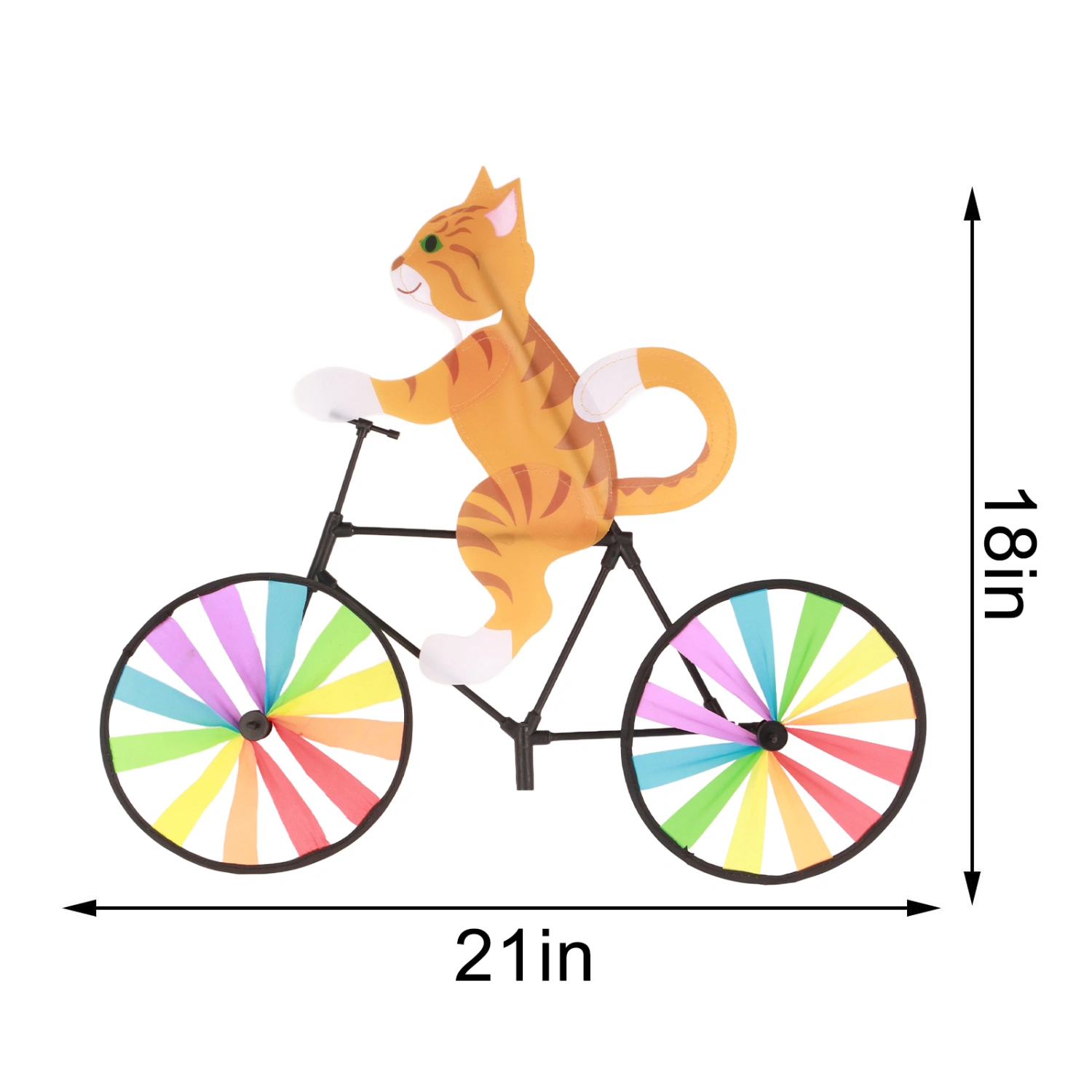 Yellow Cat Bike Windmill Wind Spinner Animal Wind Spinner Ornaments