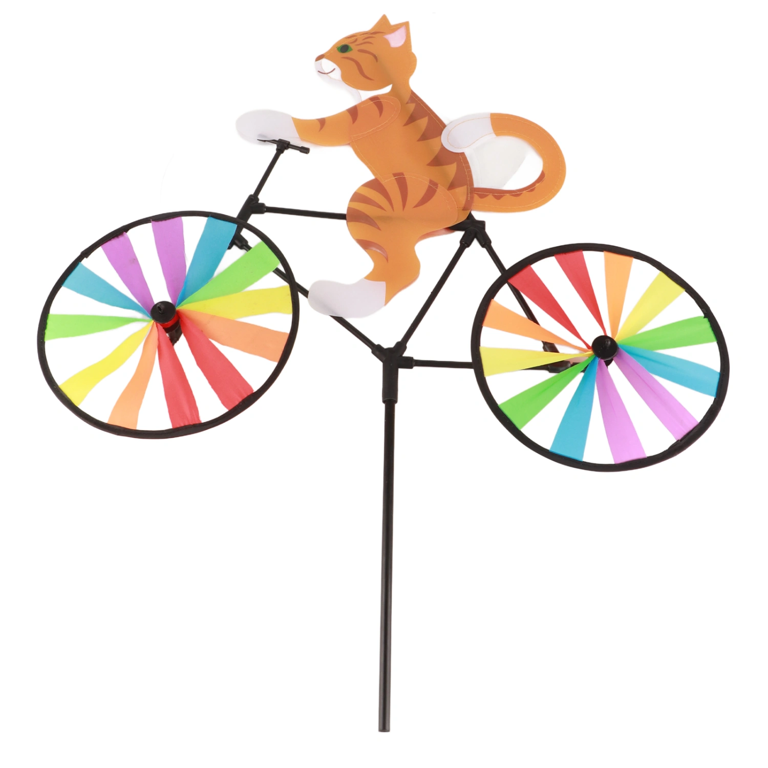 Yellow Cat Bike Windmill Wind Spinner Animal Wind Spinner Ornaments