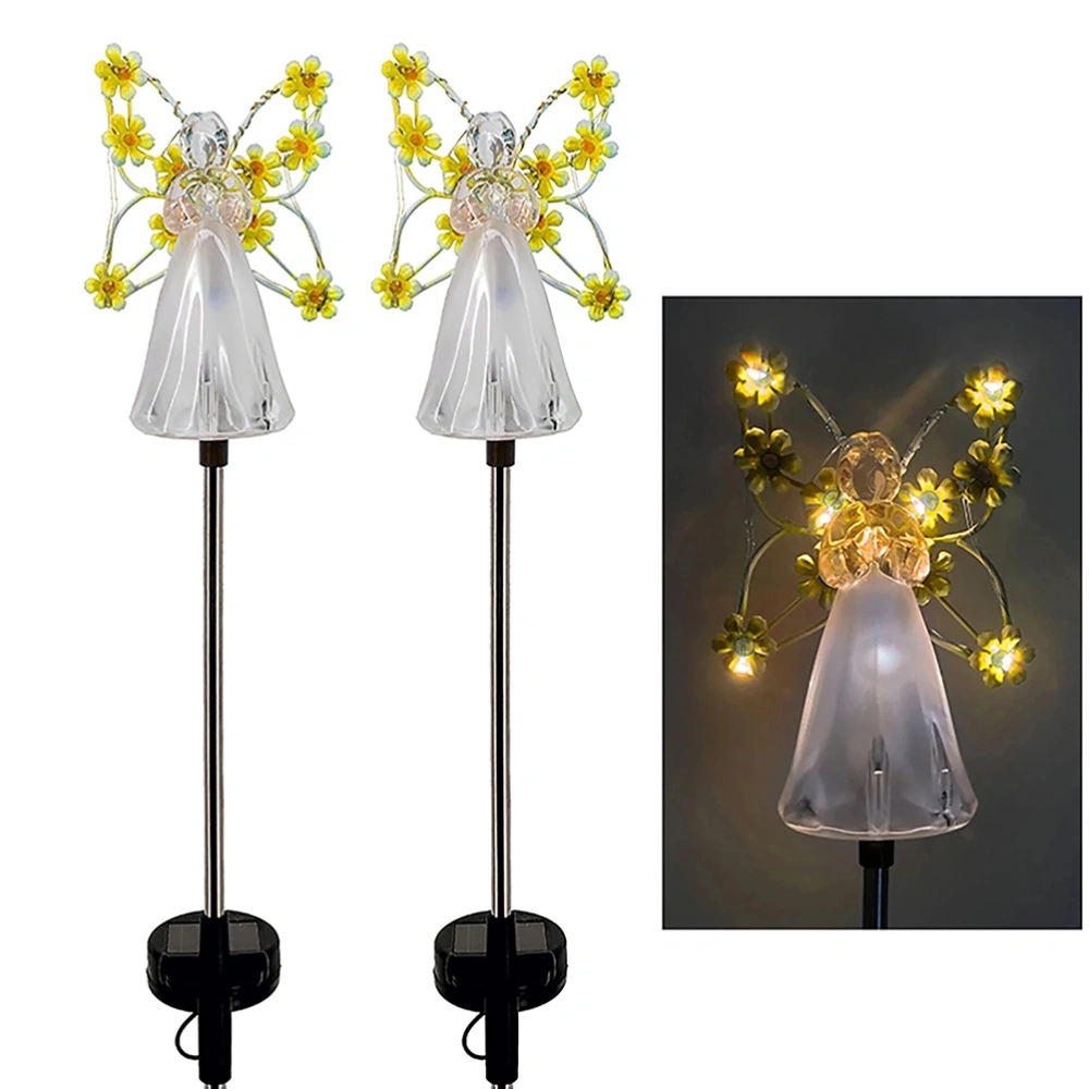 2 Pack Angel Solar Lights LED Solar Garden Lights Outdoor Garden Decoration Waterproof Solar Lights for Halloween Christmas