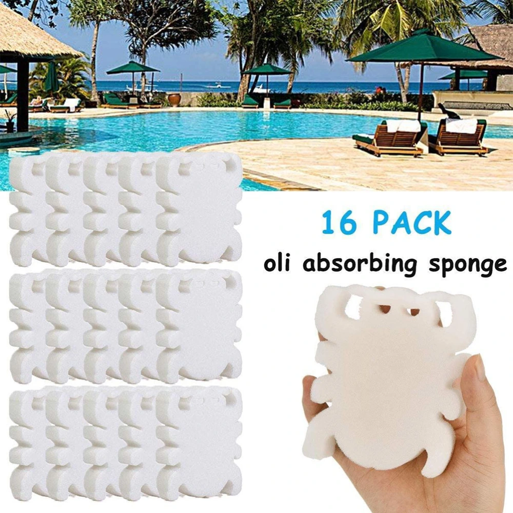 16Pcs Cartoon Oil Absorbing Sponges Spa Scum Sponges for Swimming Pool Hot Tub