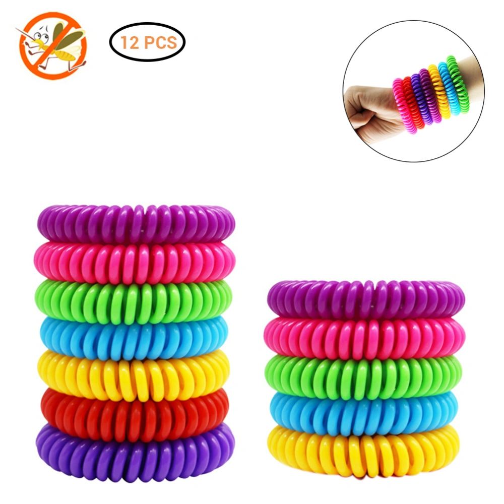 12Pcs Mosquito Repellent Bracelet Bands Pest Control Insect Bug Repeller Natural Deet Free Waterproof Travel Insect Repellent Bands