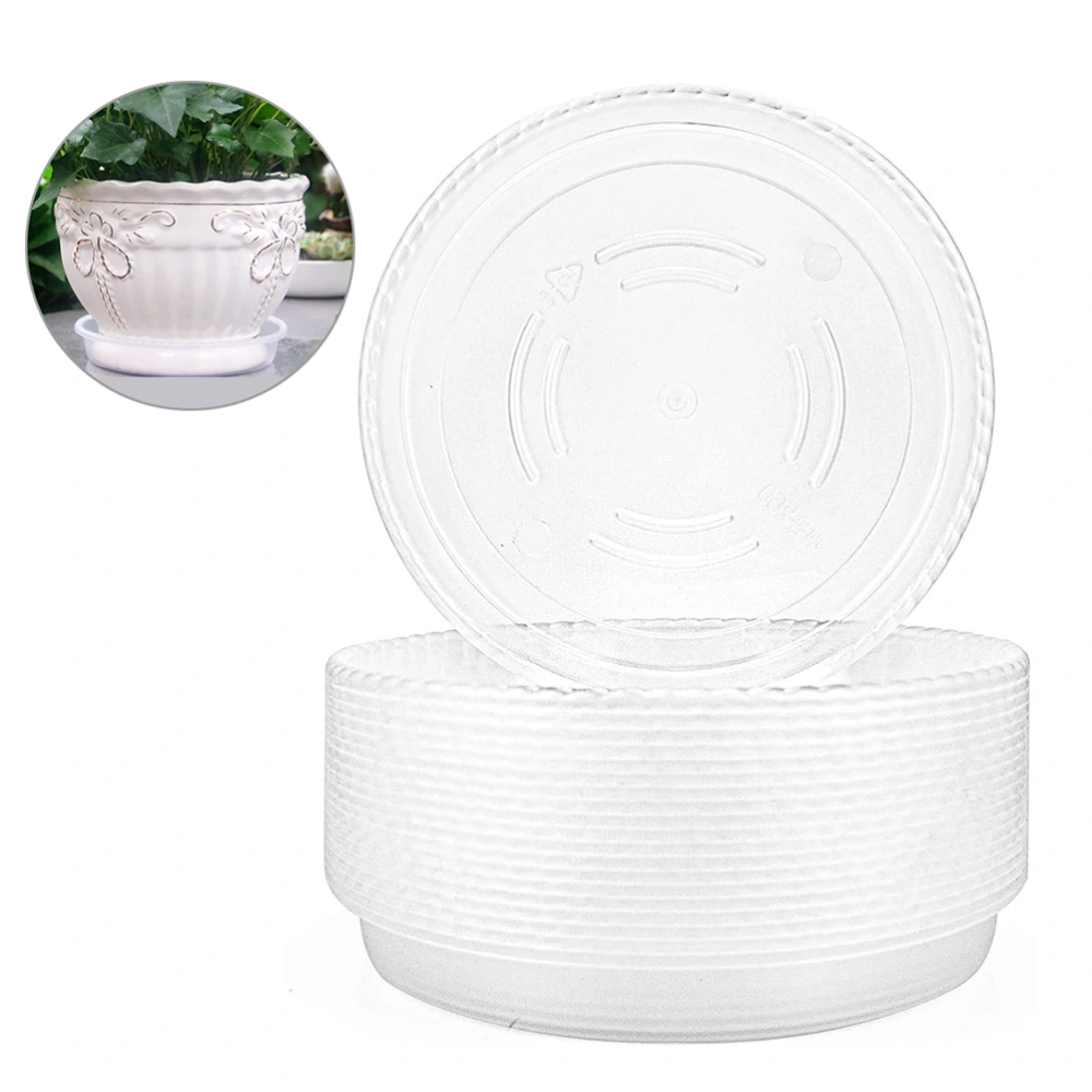 10 pcs Clear Plant Saucers Plastic Flower Pot Drip Trays for Indoors Outdoors