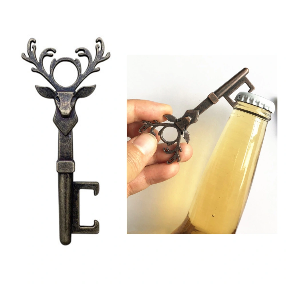 Deer Head Bottle Opener Portable Deer Bottle Opener Retro Key Pendant