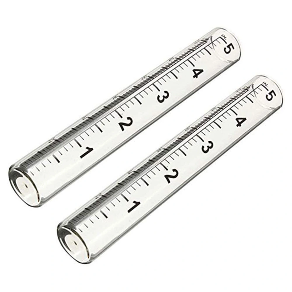 2PCS 5inch Capacity Rain Gauge Glass Replacement Tube for Garden Yard