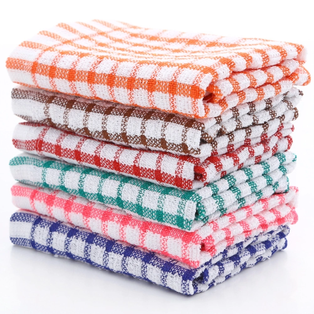 6PCS Cotton Kitchen Tea Towels Absorbent Lint Free Catering Restaurant Cloth Dish Towels