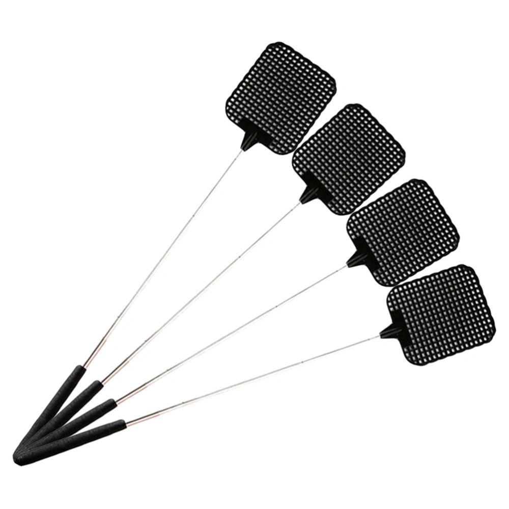 4 Pcs Plastic Telescopic Extendable Fly Swatter Stainless Steel Telescopic Rod Flapper Mosquito Bug Swatter