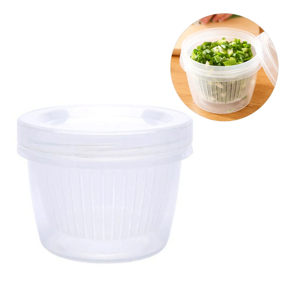 Garlic Drain Sealed Box Round Ginger Scallion Container Transparent Scallion Box