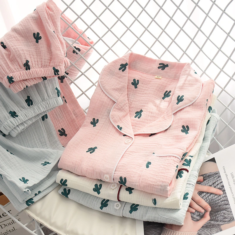 Womens Pajamas With Cotton Double Layer Gauze