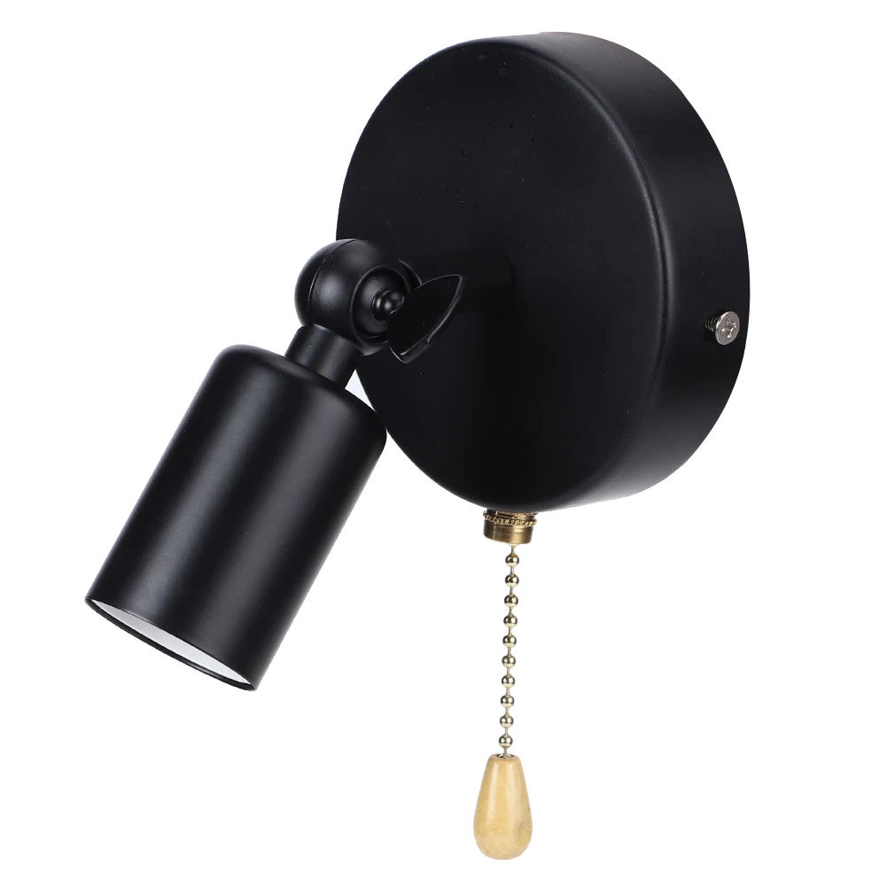 E26/E27 Vintage Wall Lamp Light with Adjustable Head for Bedside Study Room 85-245Vnot contain light bulb black
