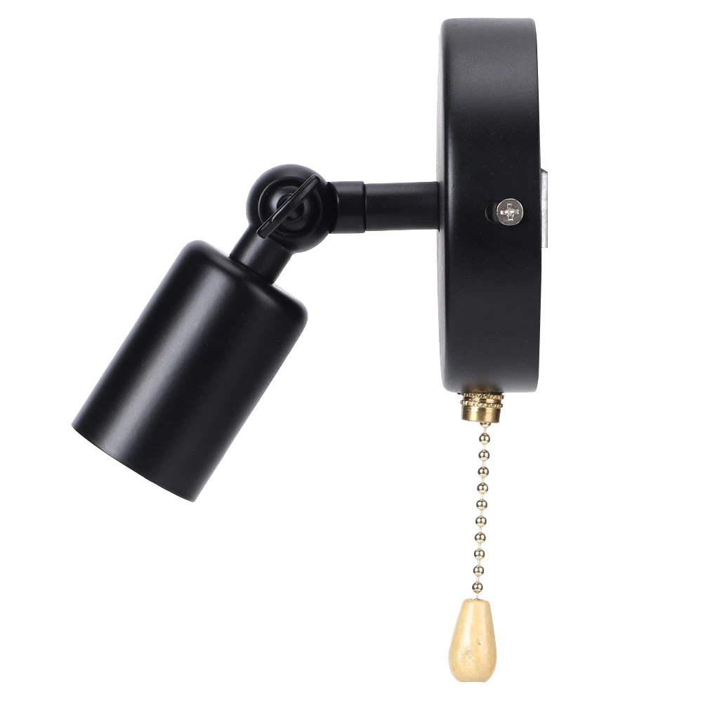 E26/E27 Vintage Wall Lamp Light with Adjustable Head for Bedside Study Room 85-245Vnot contain light bulb black