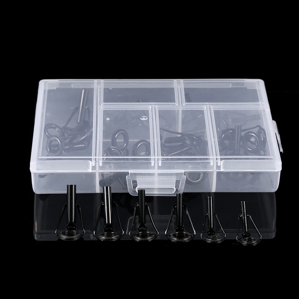30pcs Fishing Rod Mix Sized Stainless Steel & Ceramics Tip Line Guides Rings