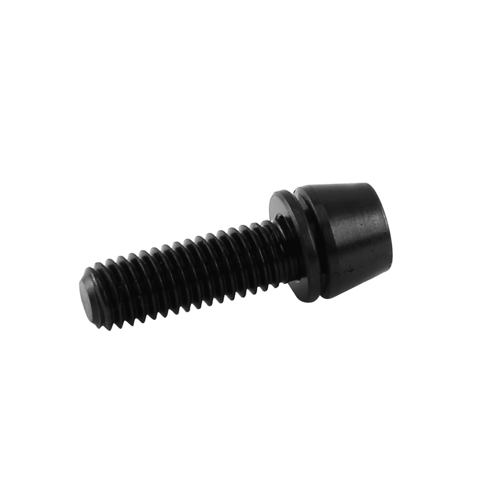 Titanium Alloy Bicycle Titanium Head Bolt Taper With Washer For Mountain Bike(black/M6x16)