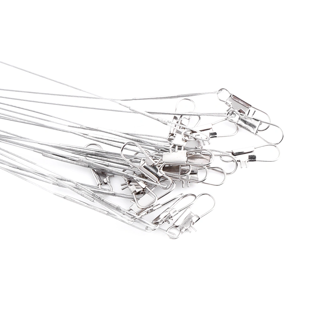 60 x Steel Fishing Lures Leader Wire Trace 15/20/25cm Fishing Wire Tool Set(Silver)