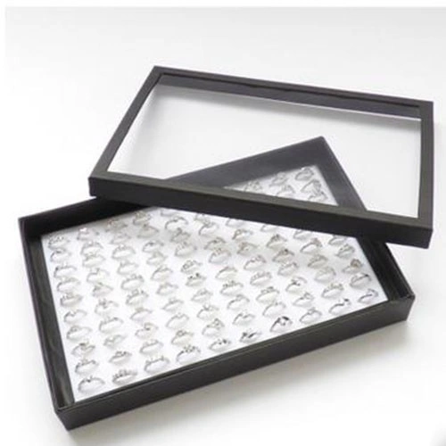 Jewelry Display 100 Slots Ring Storage Ear Pin Display Show Box（white）