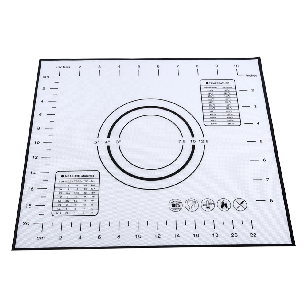 Silicone Fibreglass Rolling Dough Pad Pastry Baking Mats w/ Measurements Black 26*29cm