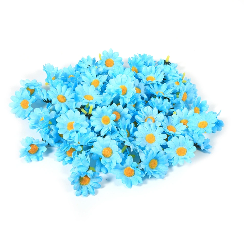 100PCS Gerbera Daisy 4cm Artificial Flower Heads Wholesale Lot Craft Wedding (#10 Light Blue)