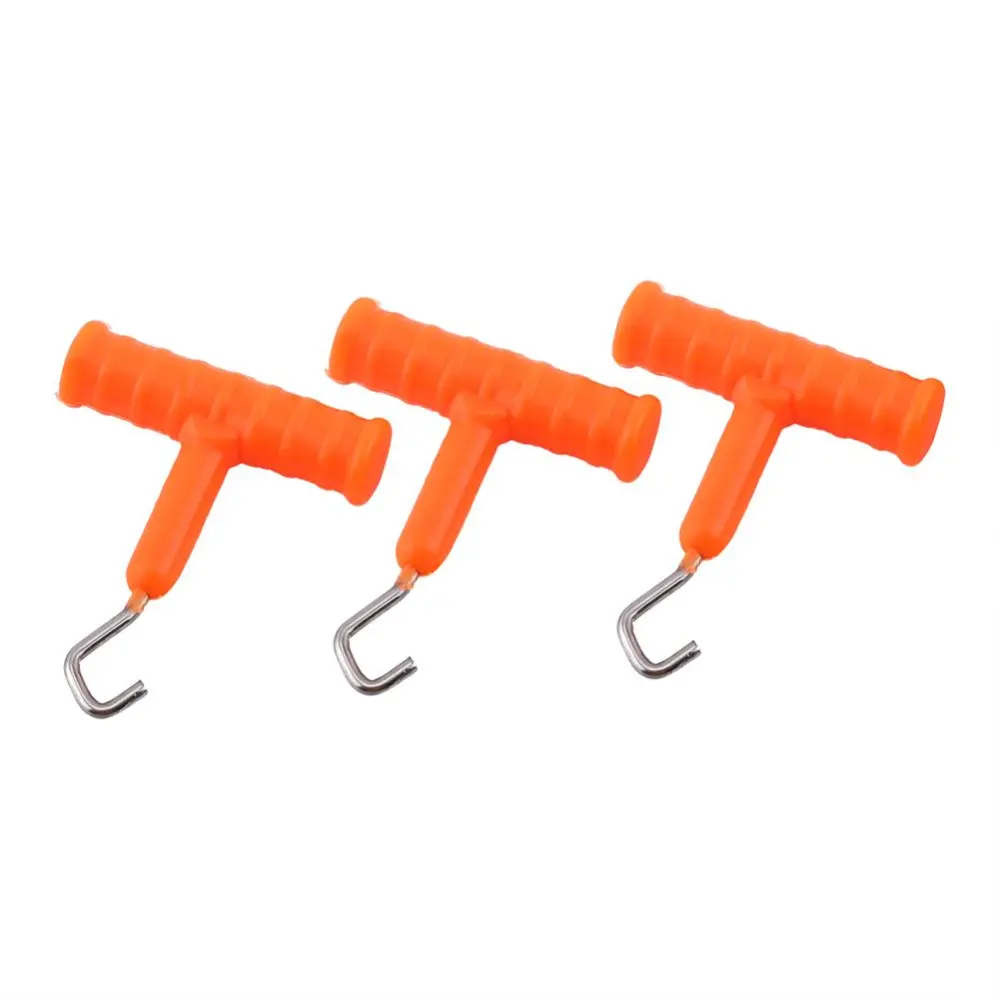 3pcs Stainless Steel Fishing Hook Rig Line Knot Puller(orange)