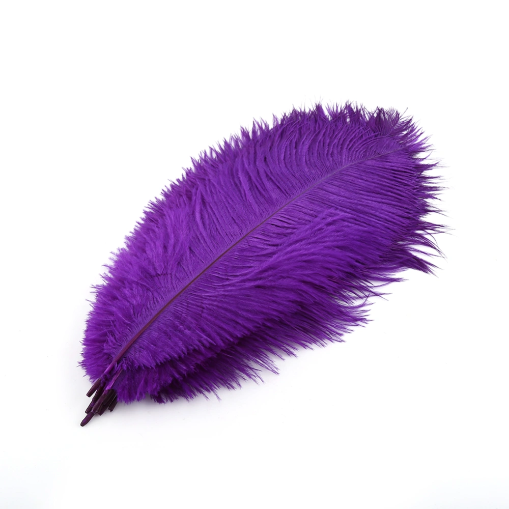 Wholesale 10pcs natural male ostrich feathers 25-30cm/10-12inch Large fluff Purple