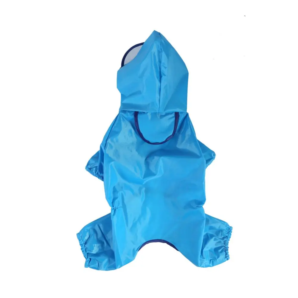 Pet Raincoat Waterproof Jacket Dog Cat Teddy Puppy Chihuahua Hood Outdoor Clothes (Blue XL)