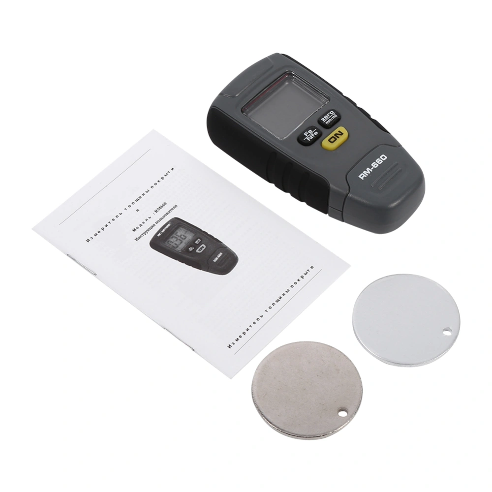 Digital Paint Coating Thickness Gauge 0-1.25mm Coating Meter Car Thickness Iron Aluminum Base