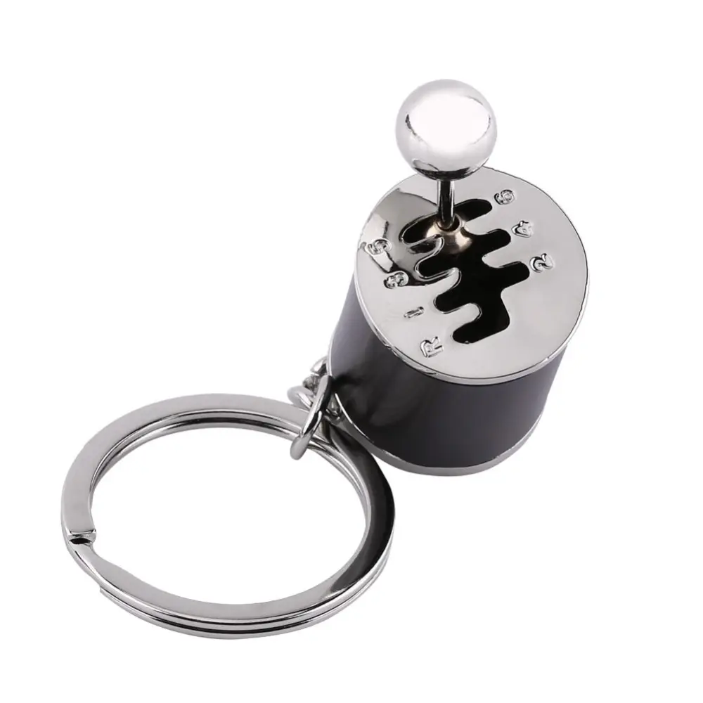 Auto Gear Shifter Model Keychain Keyring Car Part Shaped Metal Alloy Key Rings(Black)