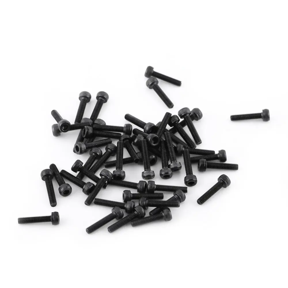 M3 Black Hex Socket Cap Head Screw Bolt Set (M3*14mm,Fully Threaded,50pcs)