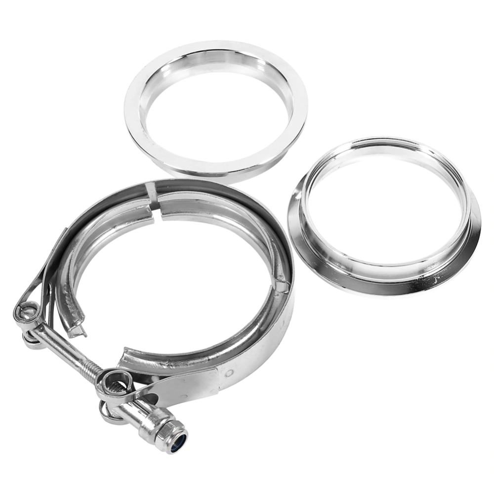 3" Inch Stainless Steel V-Band Clamp with 2 Flange Kit Turbo Exhaust Down Pipe