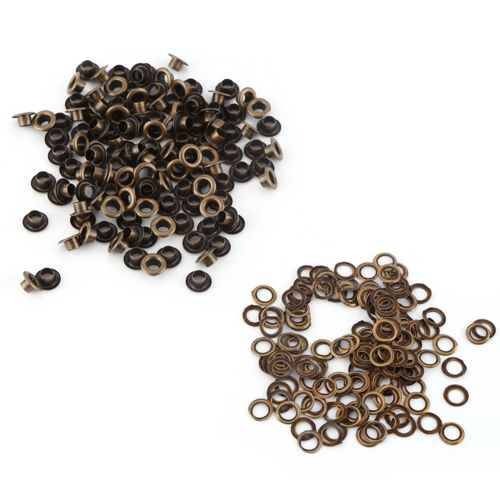 100pcs Metal Eyelets for Leather Craft DIY Scrapbooking Shoes (Inner Diameter 5mm)