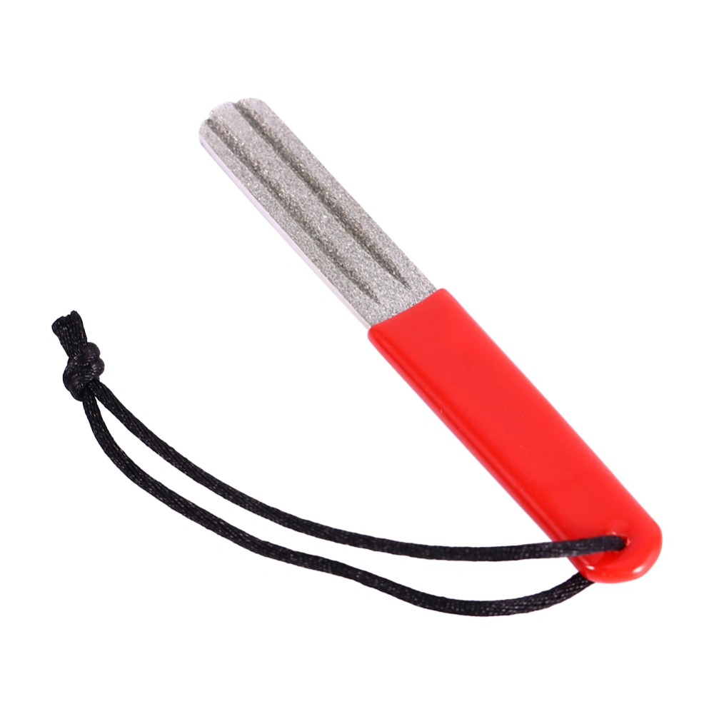 Dual Grooving Hook Sharpening Files Fishing Hook Stone(red dual grooving)