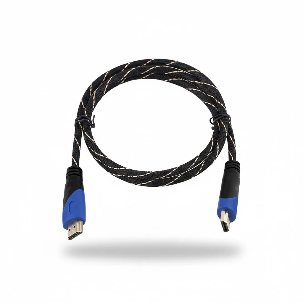 High Speed Braided HDMI HD 1080p Male to Male Audio Cable Gold Plated Connectors 1M