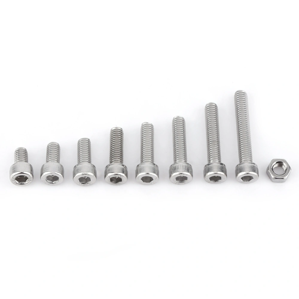 Stainless Steel SS304 Hex Socket M5 Bolts and Nuts Assortment (Cap head)