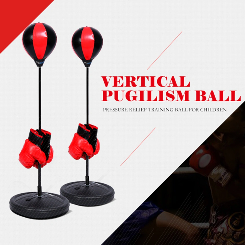 Adjustable Height Kids Punching Ball Bag Speed Boxing Sports Set Fighting Game With Gloves