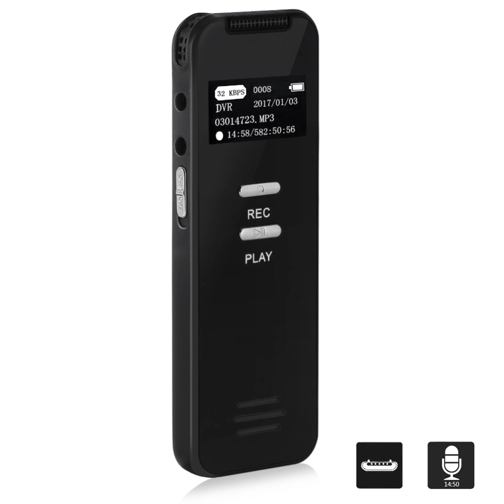 Digital Voice Recorder ,560Hours Rechargeable Audio Activated Dictaphone ,8GB Capacity Mini MP3