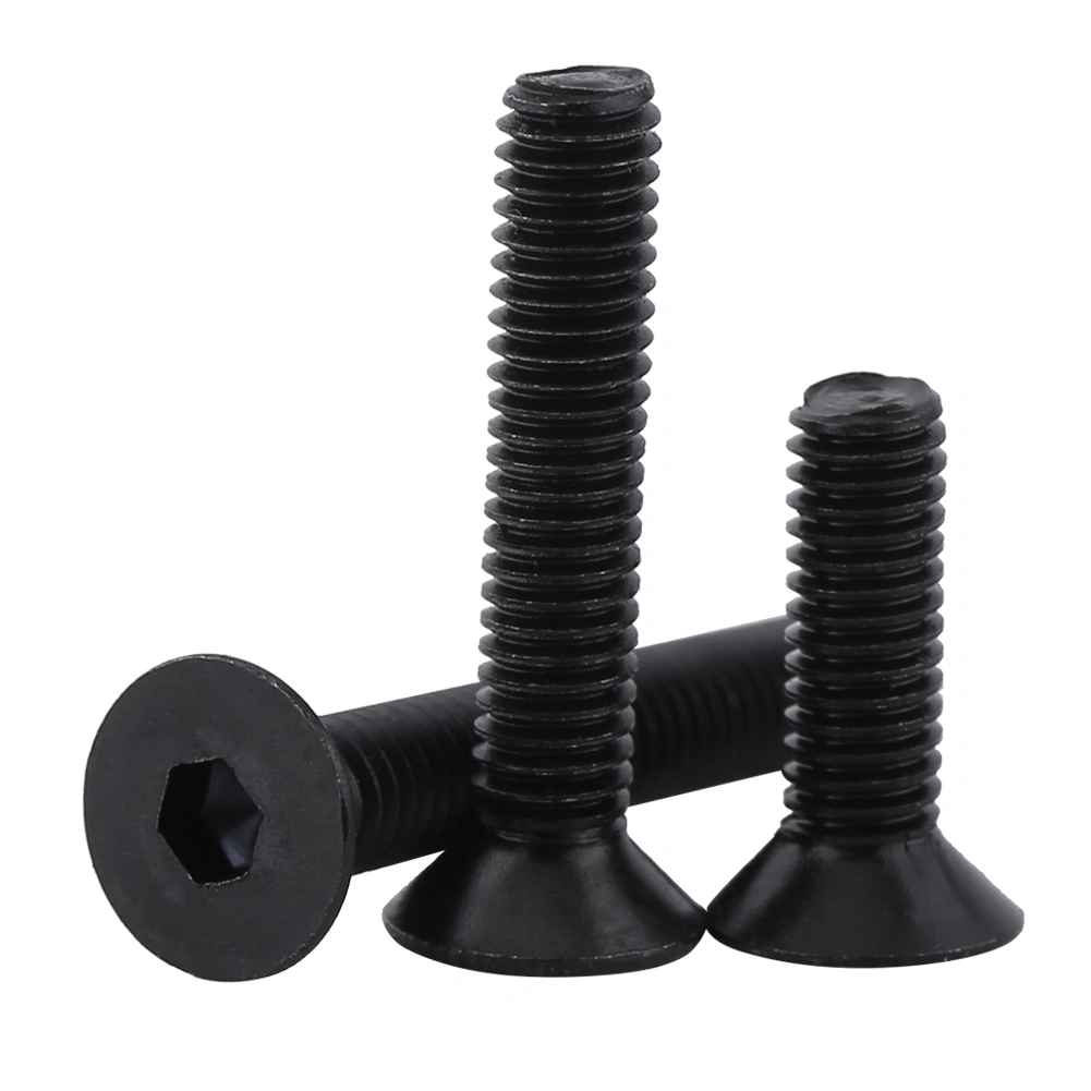 QTY50 Flat Head Hex Socket Cap Screws Alloy Steel Black Fastener(M3*30mm)