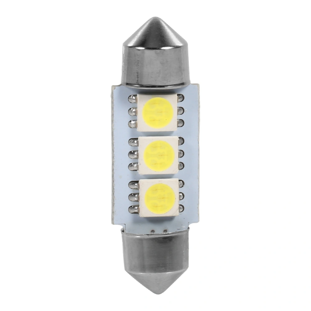 10PCS 36MM 12V 3 SMD 5050 LED Festoon Dome Car Light Bulbs Interior Lamp White