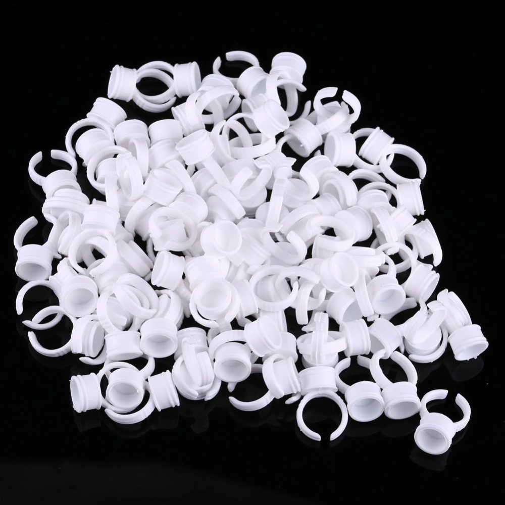 100pcs Permanent Ink Rings Eyebrow Lip Tattoo Pigment Holder Glue Cups (Medium Without Divider)