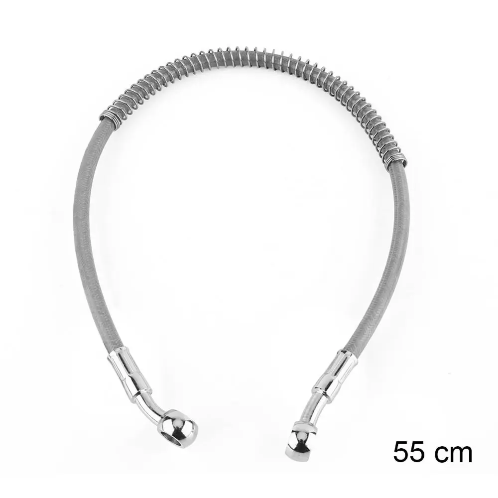 39cm-70cm Motorcycle Brake Oil Hose Fuel Tube Line Fitting Stainless Steel Braided 55cm/21.6''