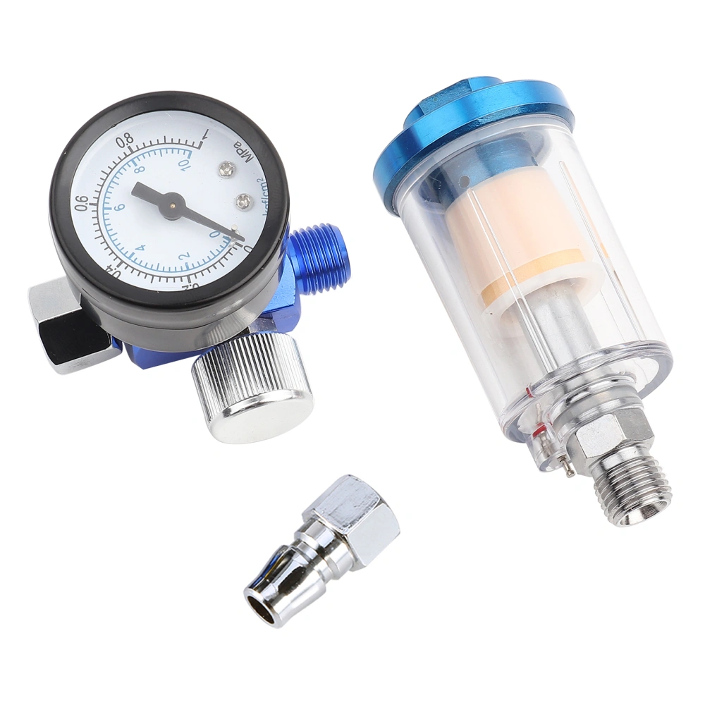 Spray Pneumatic Gun Air Regulator Gauge+ In-line oil Water Trap Filter Separator