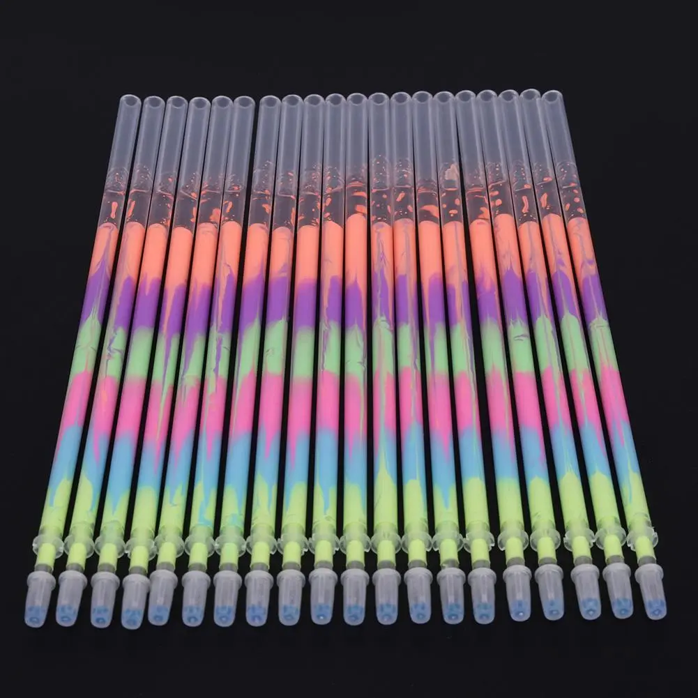 Multi Color Rainbow Refill Highlighters Gel Pen School Supplies