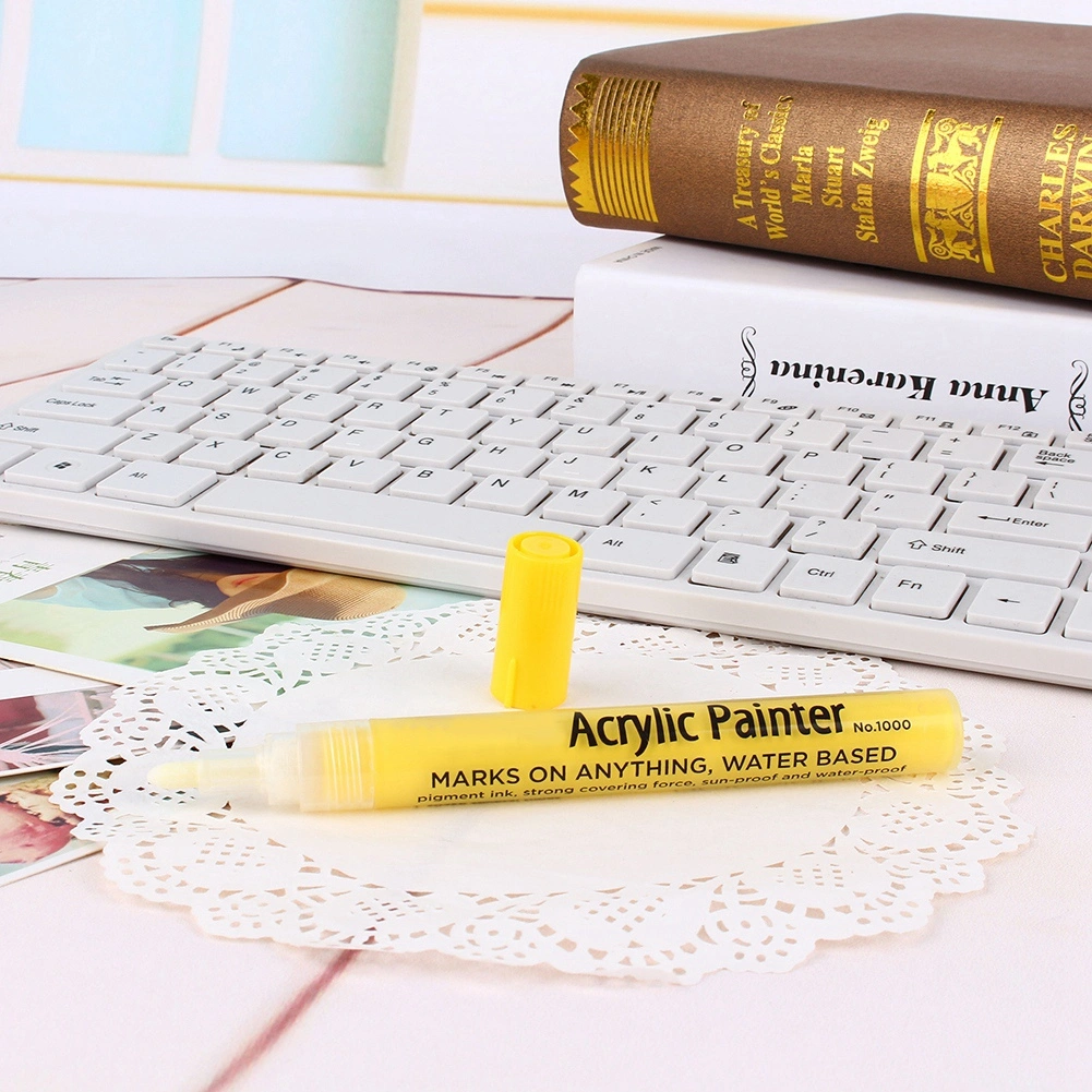 Bright & Colorful Acrylic Painter Marker Pen For Craft Scrapbook Yellow
