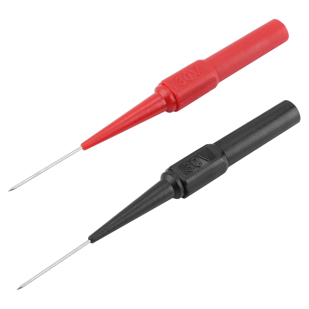 1 Pair Test Probes Insulation Piercing Needle for Multimeters Red+Black Color