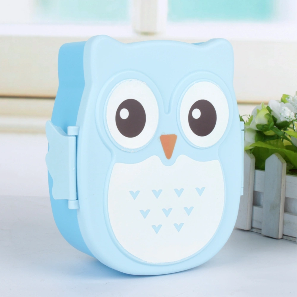 Plastic Portable Cartoon Owl Lunch Box Food Safe Microwave Storage Container